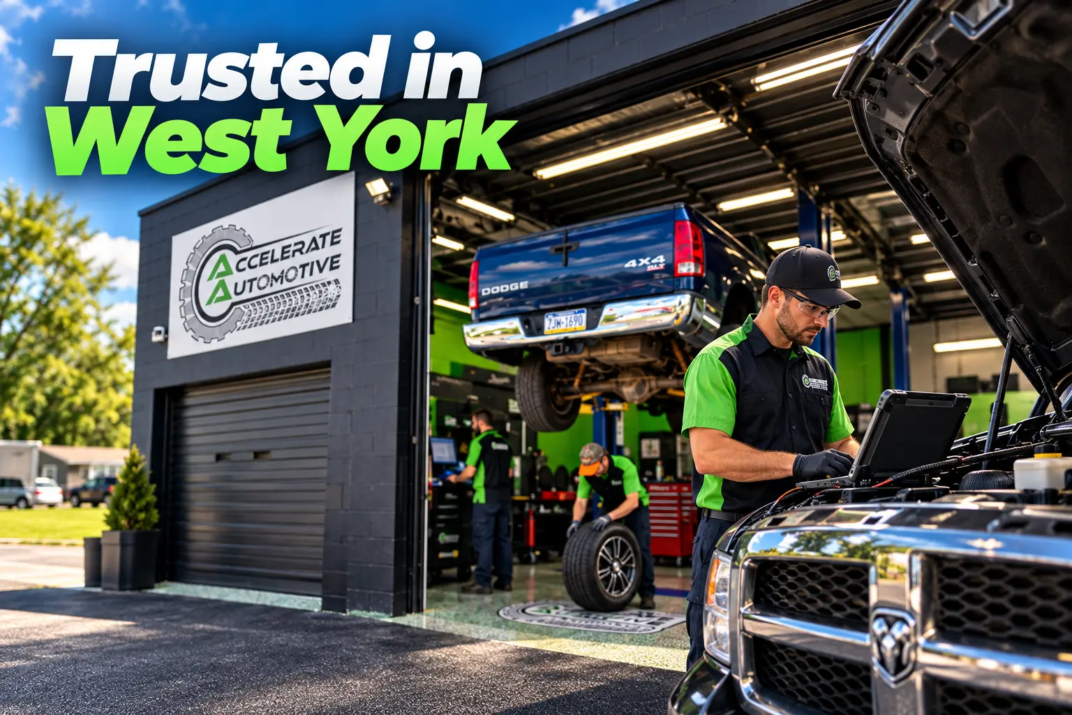Accelerate Automotive technician performing engine tune-up and diagnostics in West York PA