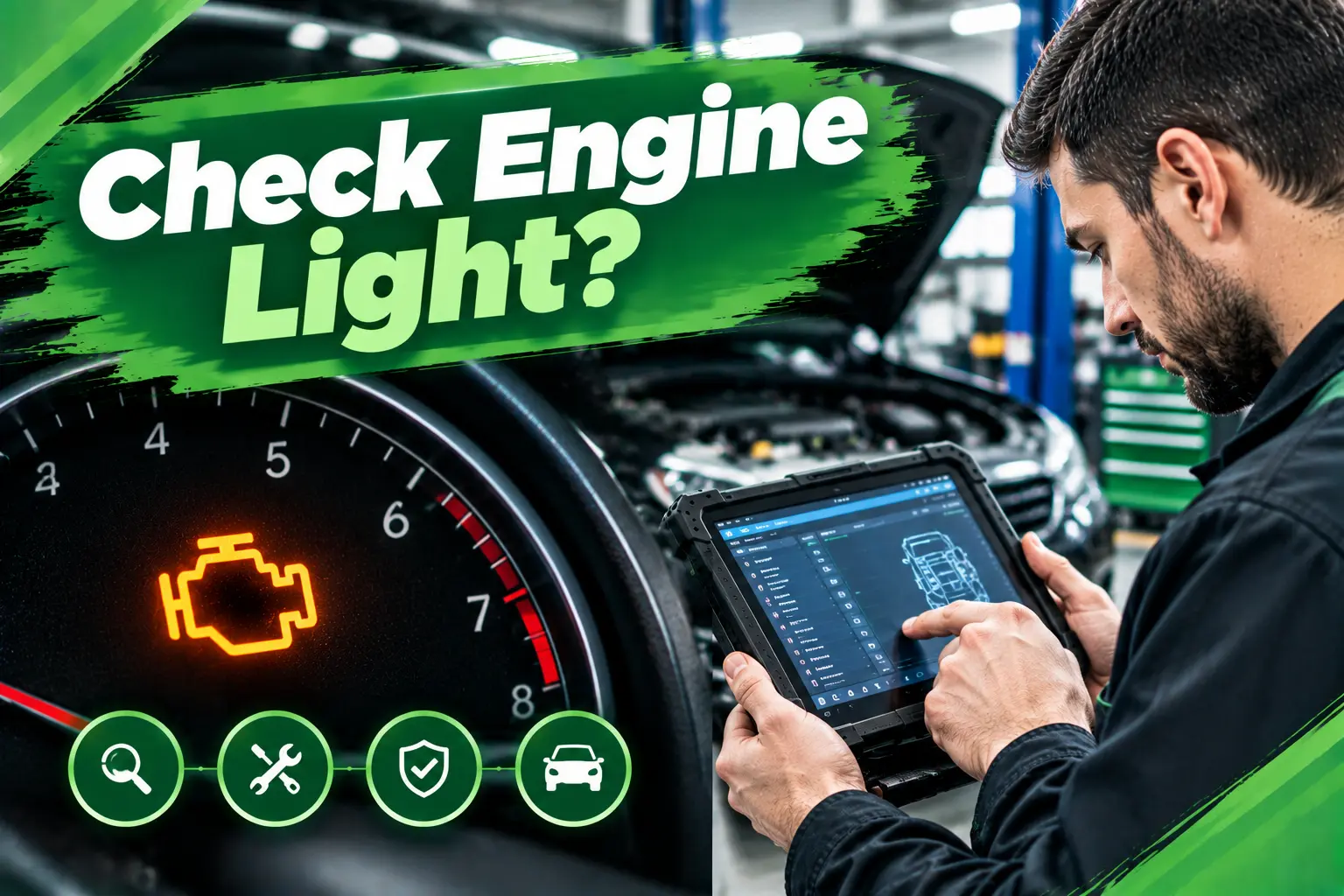 Mechanic diagnosing a check engine light issue in York PA