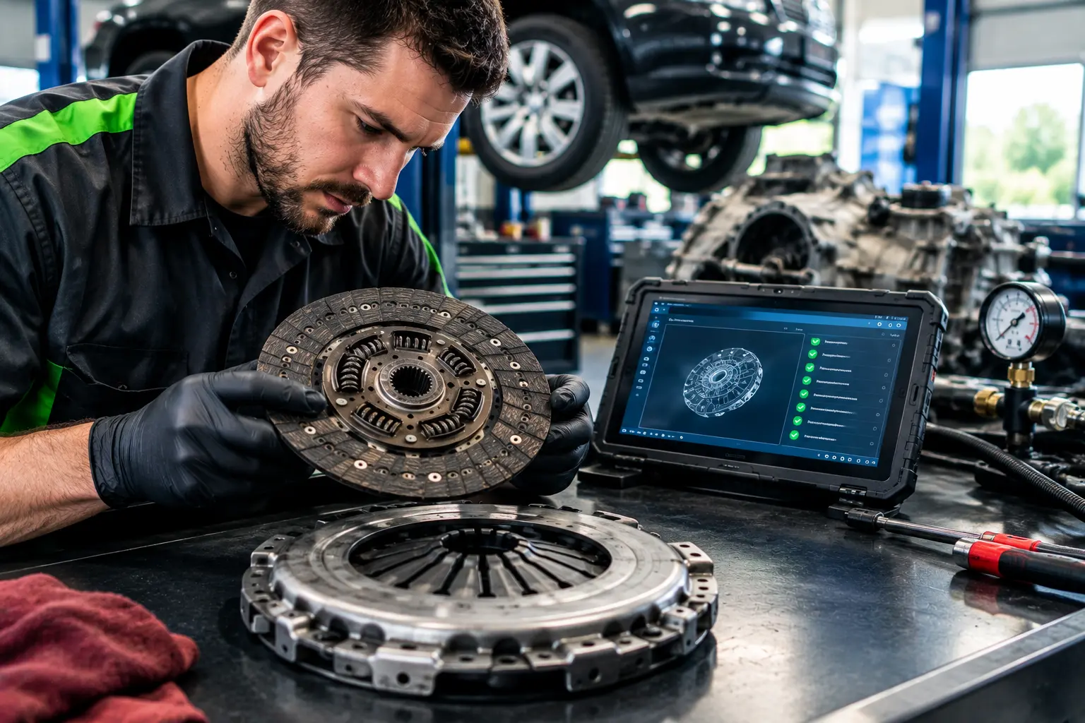 Mechanic diagnosing clutch slipping symptoms in York PA