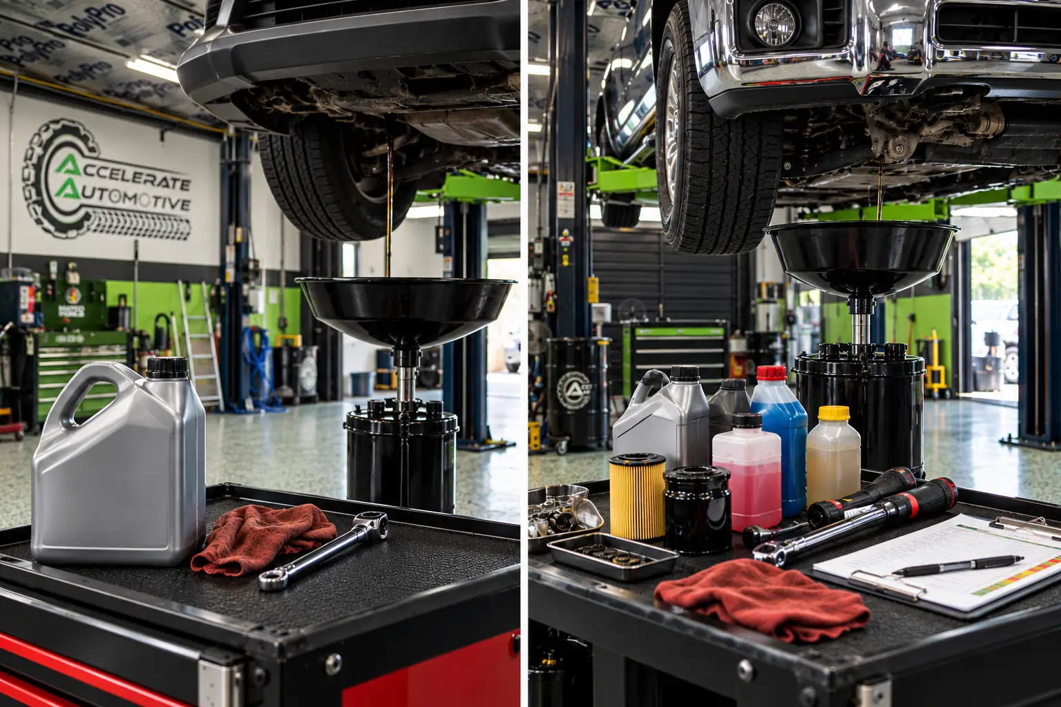Full service oil change setup compared with a basic quick lube service in York PA