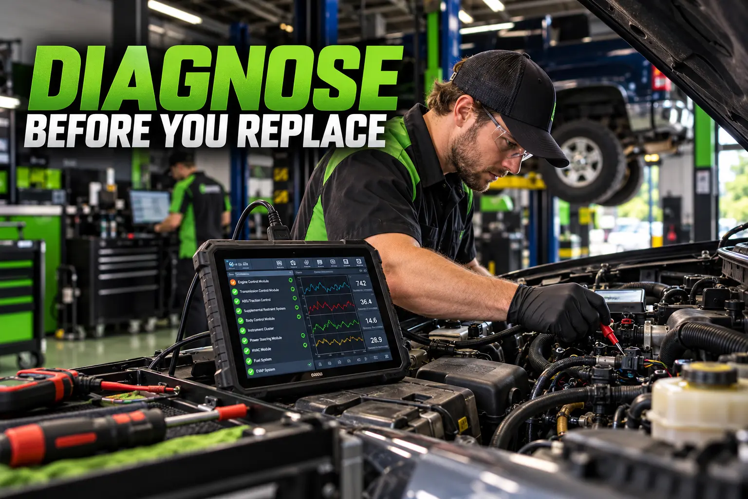 Technician using a professional diagnostic scan tool at Accelerate Automotive in West York PA