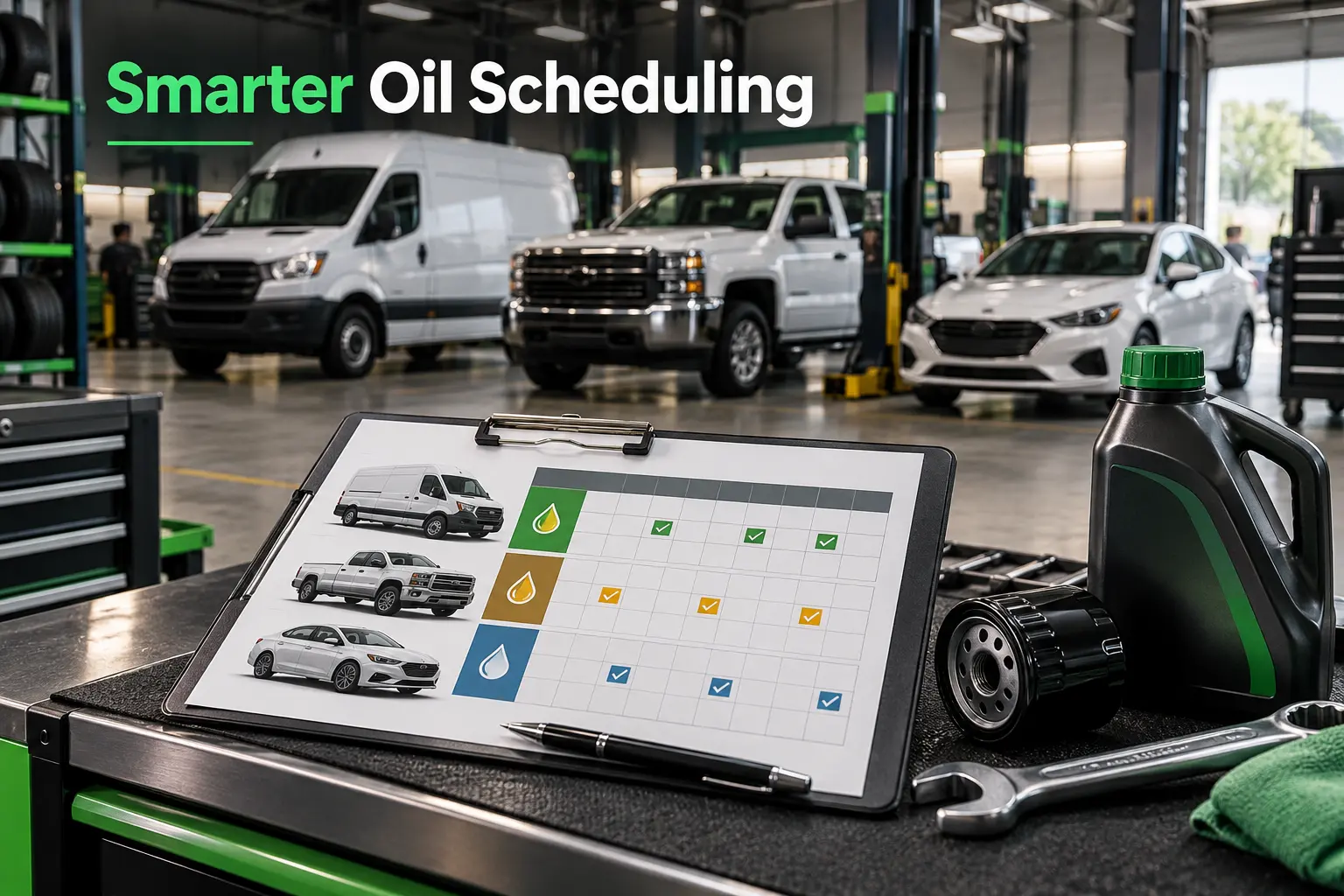 Fleet oil change schedule for commercial vehicles in York, PA.